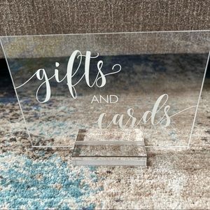 Wedding Decor: Acrylic Cards + Gifts Sign